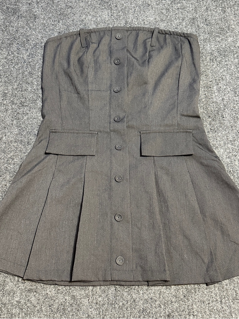 SHEIN EZwear Solid Pleated Tube Dress Without Belt. Size S